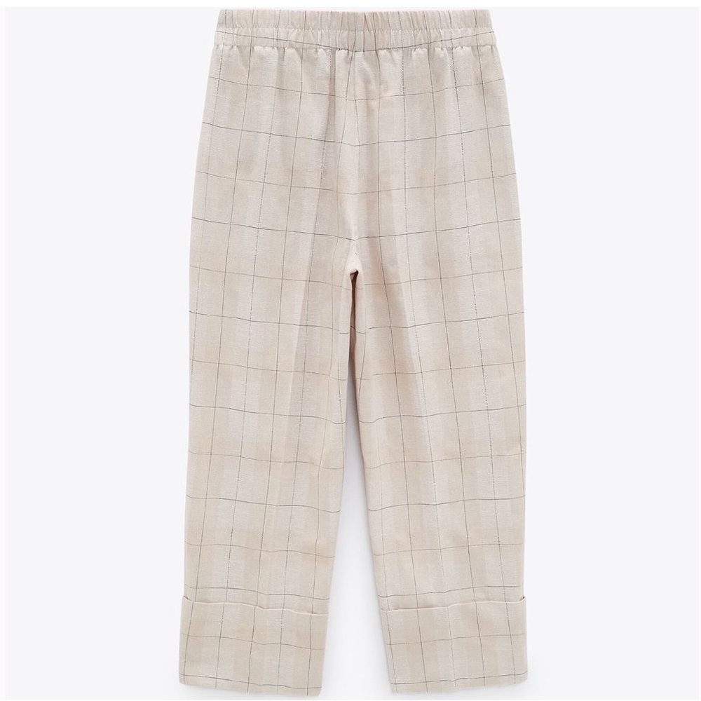 NWT Zara Cropped Cuffed Plaid Pants XS - Picture 3 of 12